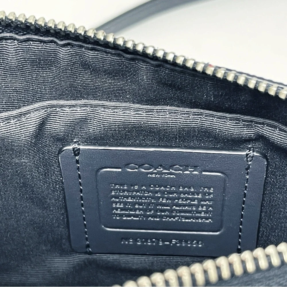 Coach Top Handle Pouch With Star Glitter Crossgrain Leather Bag Crossbody - Picture 11 of 12